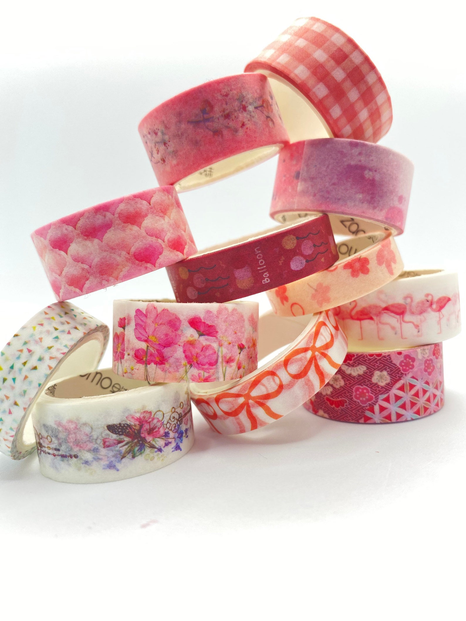 3 Pink Washi Tape Bundle Patterned Washi Tape Set Washi Tape Etsy