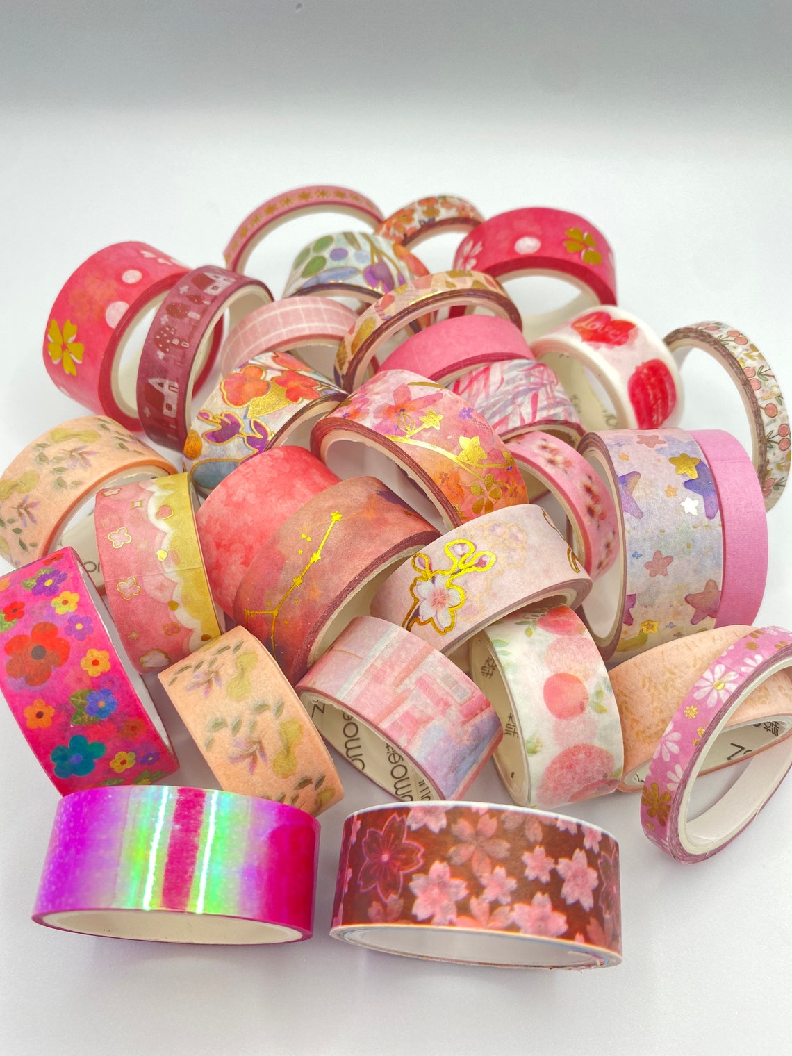 3 Pink Washi Tape Bundle Patterned Washi Tape Set Washi Tape Etsy