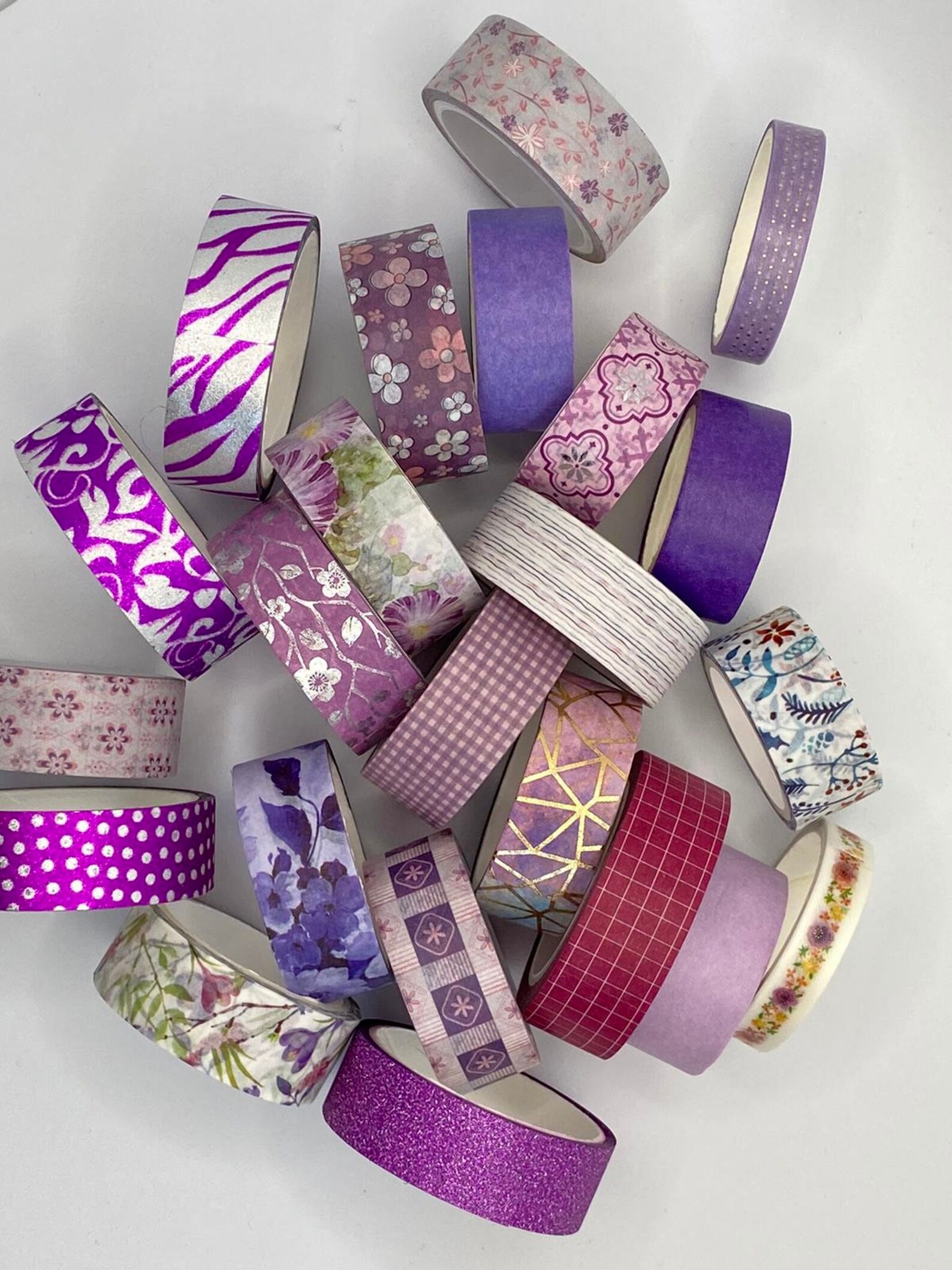 6 Purple Washi Tape Bundle Patterned Washi Tape Set Washi Etsy UK