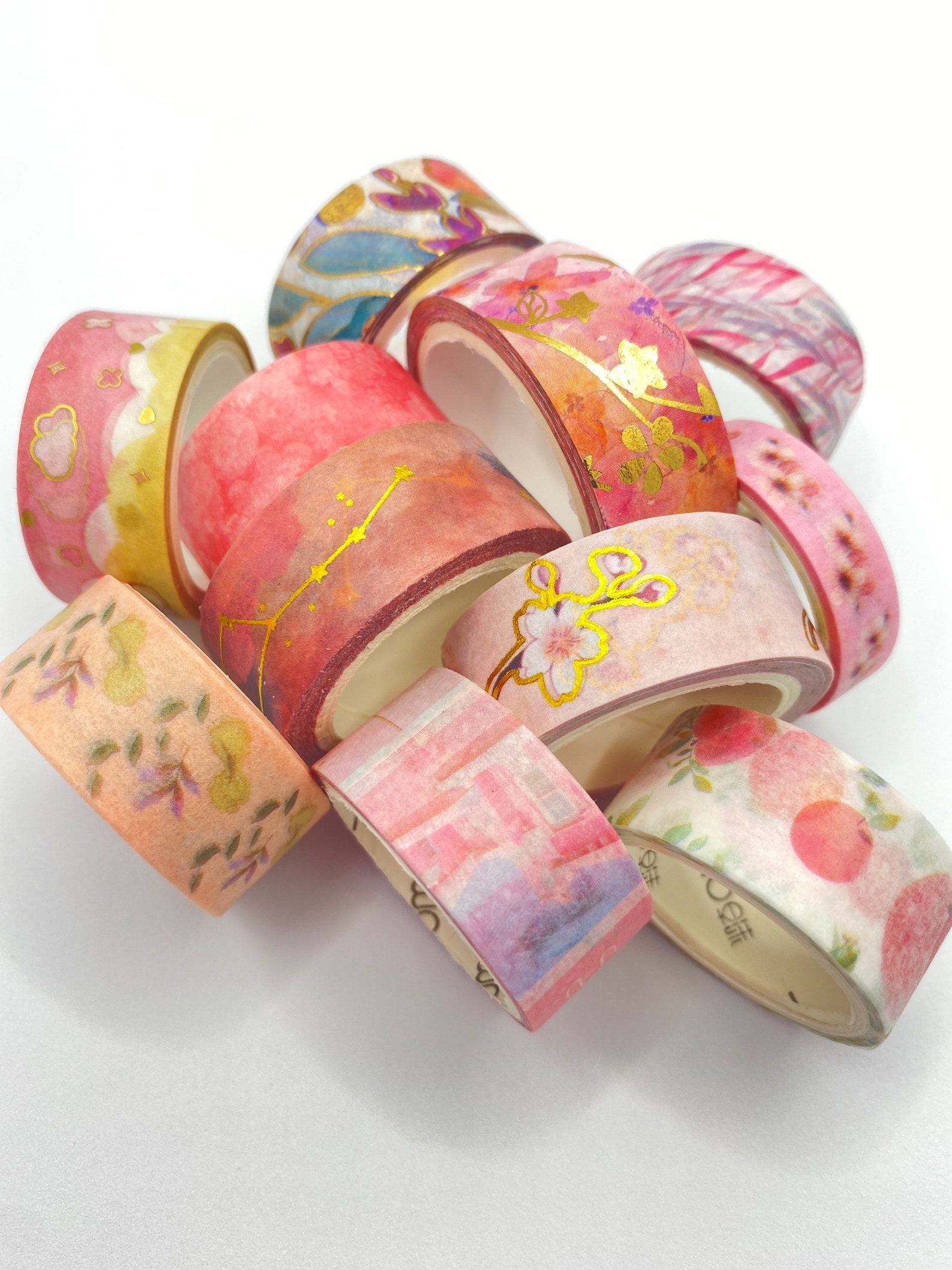 3 Pink Washi Tape Bundle Patterned Washi Tape Set Washi Tape Etsy