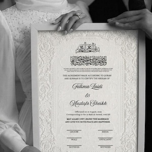 Editable Nikkah Certificate Template, Islamic Muslim Wedding Contract (Digital Download)