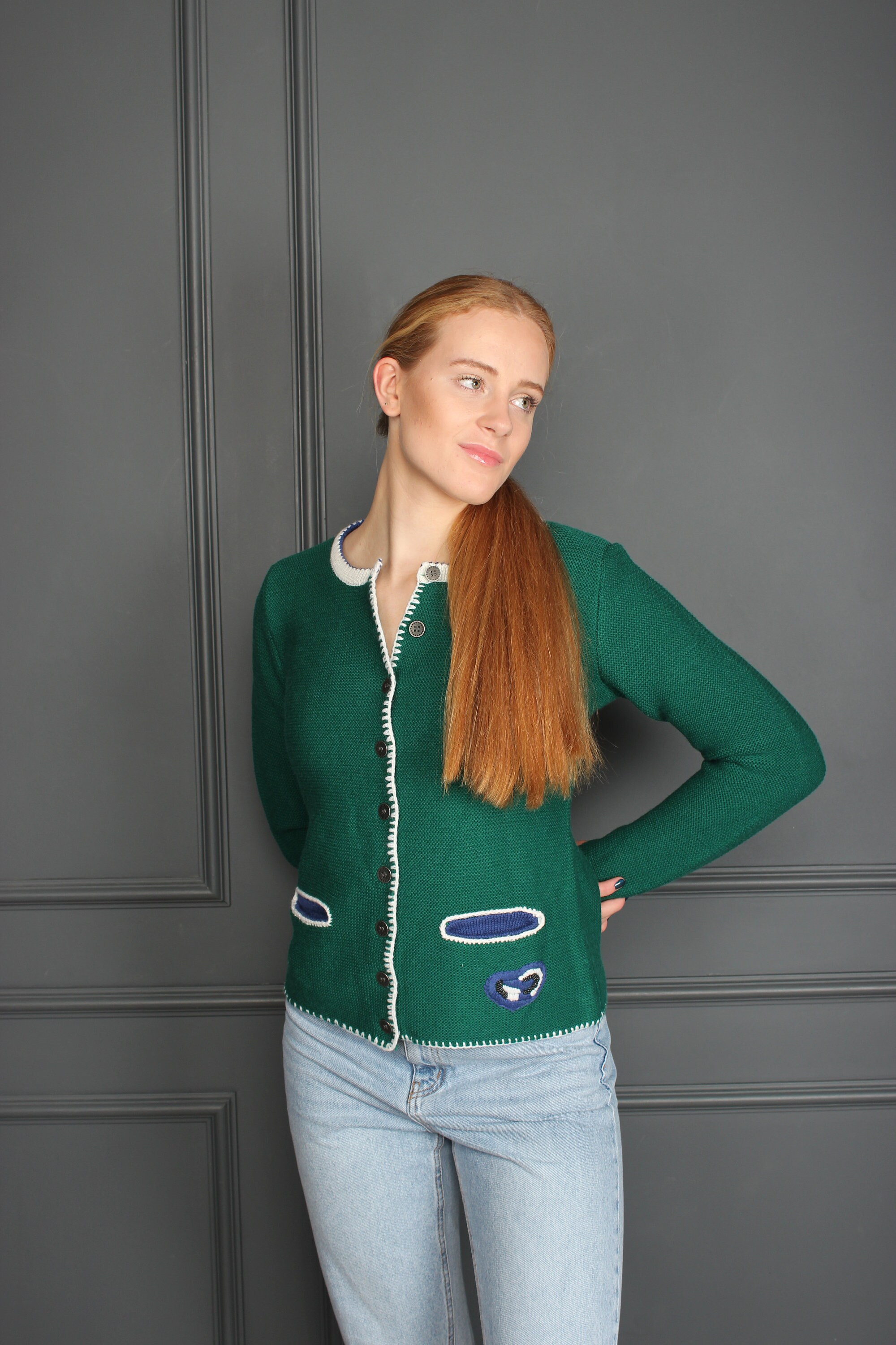 Grass Green Cardigan - Etsy UK