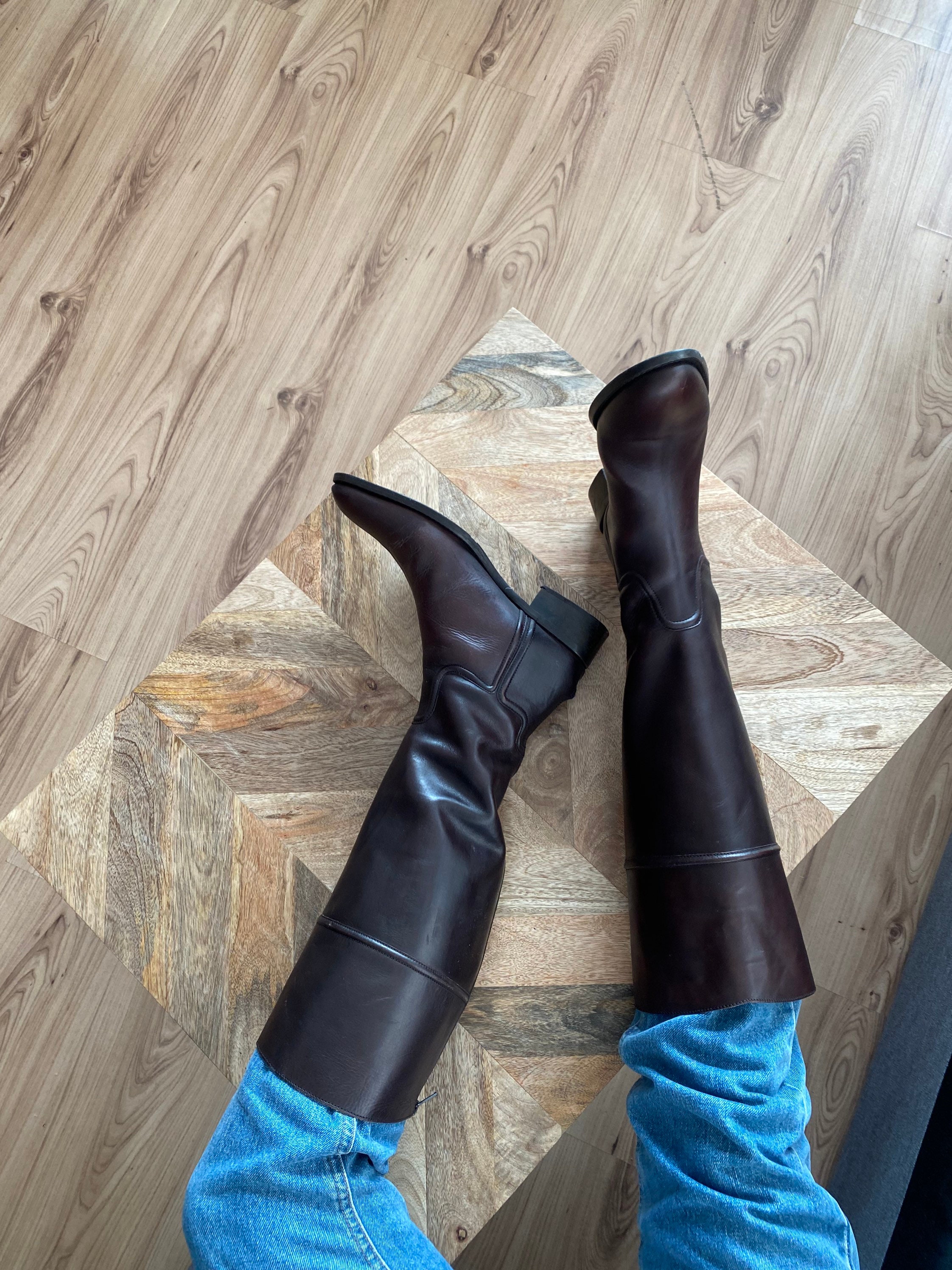 Lavorazione alto cuero marrón BOTAS 40 - Etsy