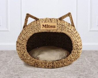 double decker wicker cat bed