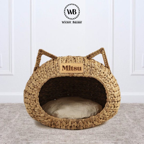 Wicker Cat Bed Etsy