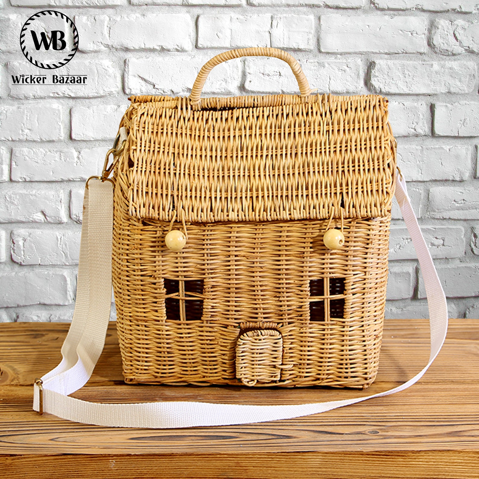 Handwoven Rattan House Bag Home Decor Wicker Storage Etsy