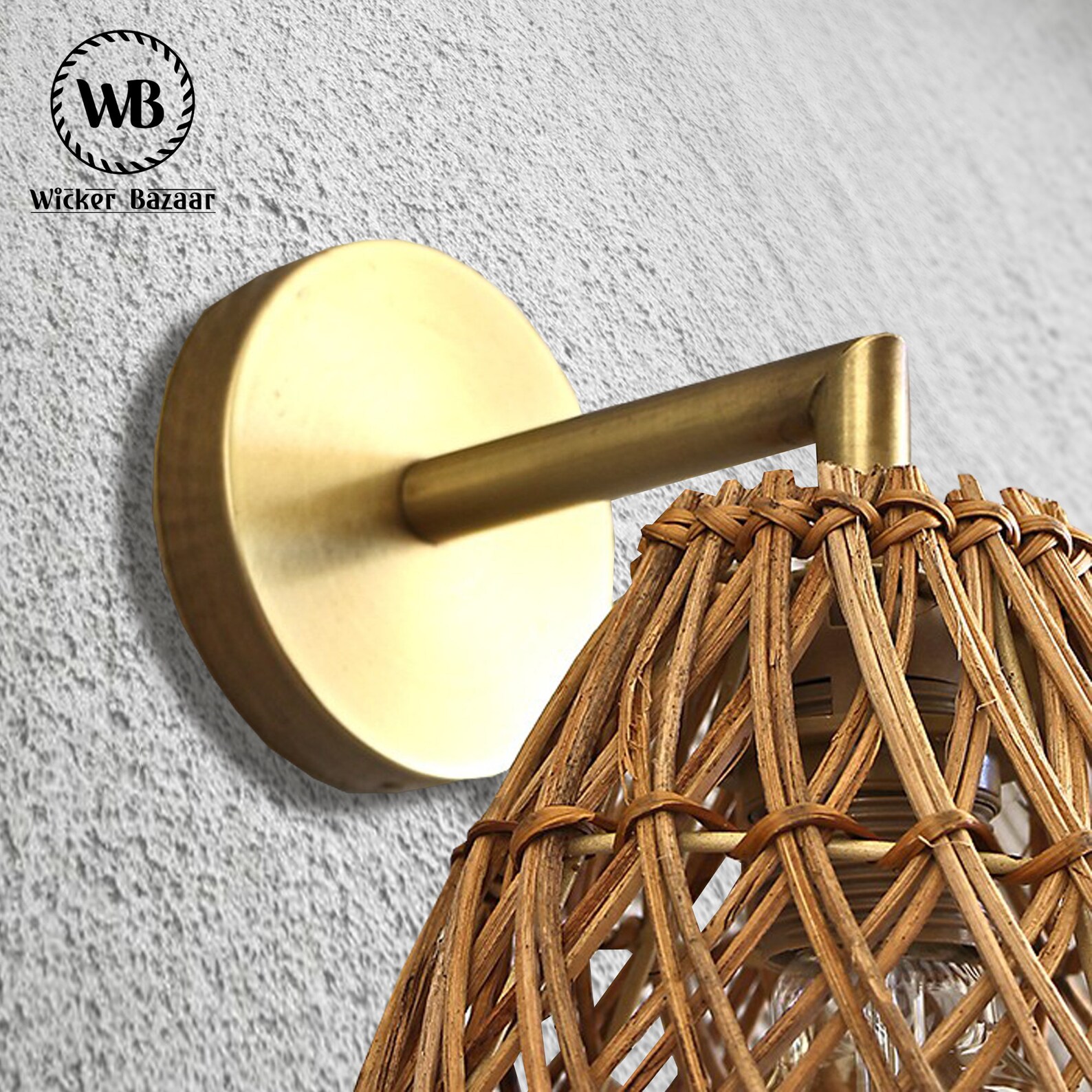 Rattan Wall Lamp Wall Lights Wicker Wall Lamp Rattan Etsy