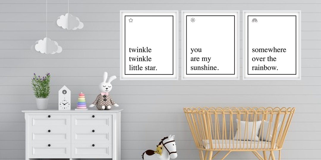 Nursery Rhyme Set of 3 Printable, Baby Room Decor, Kids Room Decor - Etsy