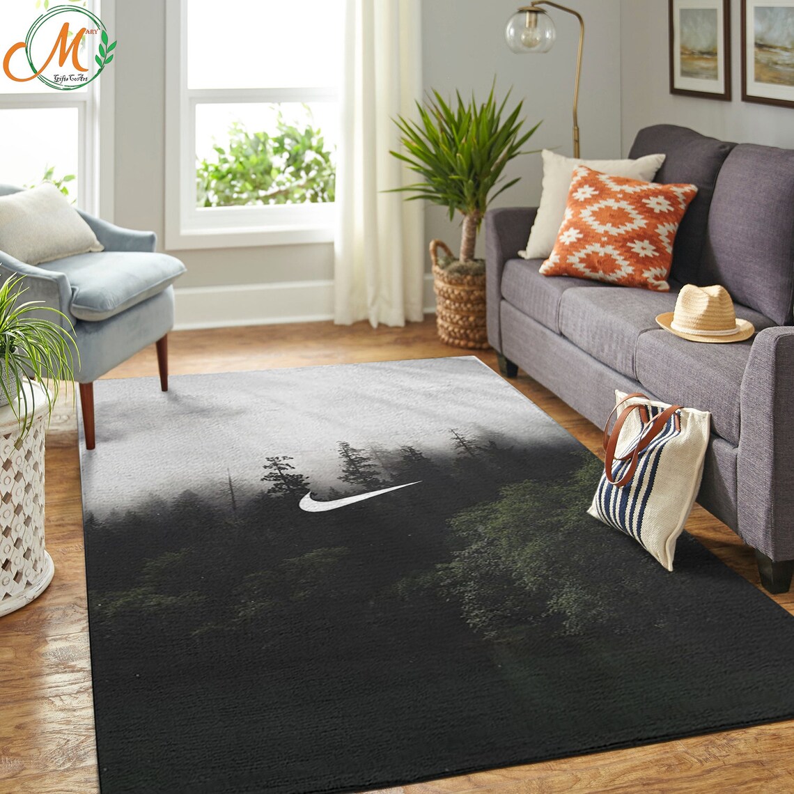Nike Art Rug Sneakerhead Room fashion brand rug Streetwear Etsy