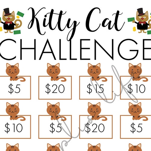 BUNDLE Kitty Cat Savings Challenge 2 for 1 Cats Savings Etsy