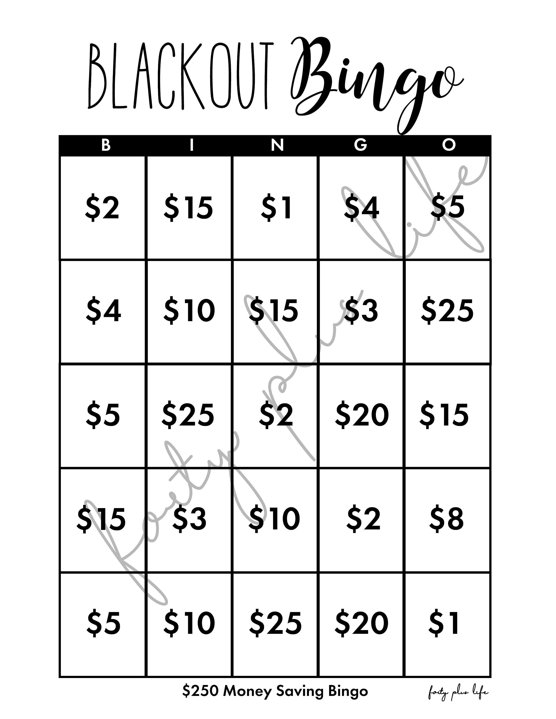 BUNDLE Blackout Bingo Savings Challenge 2 for 1 Printable Etsy