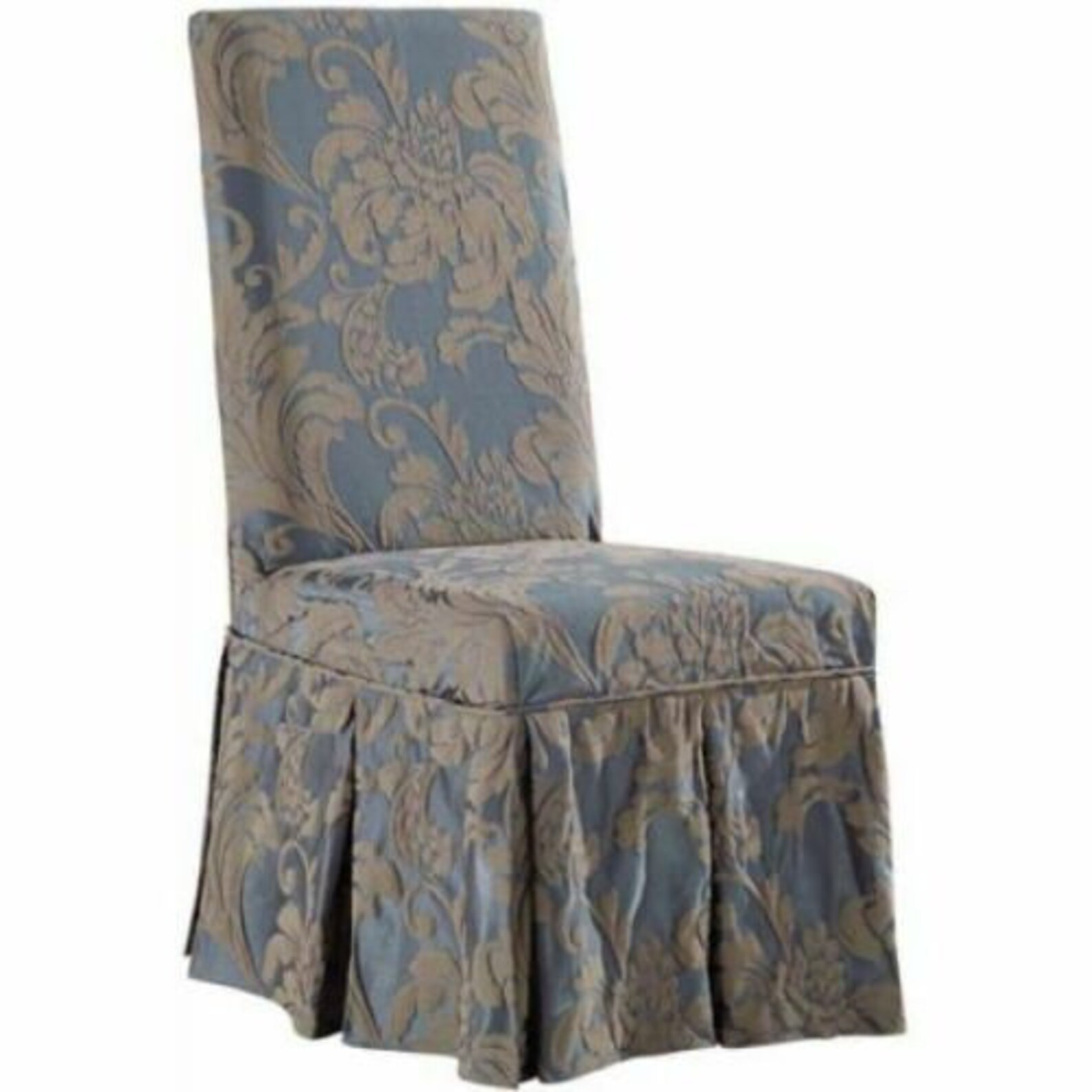 Sure Fit Matelasse Damask Long Dining Chair Slipcover Blue tan Etsy