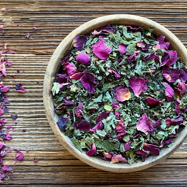 LOVE herbal blend • aphrodisiac, relax, chillout • herbal tea • with damiana, marshmallow, lemon balm and rose petals