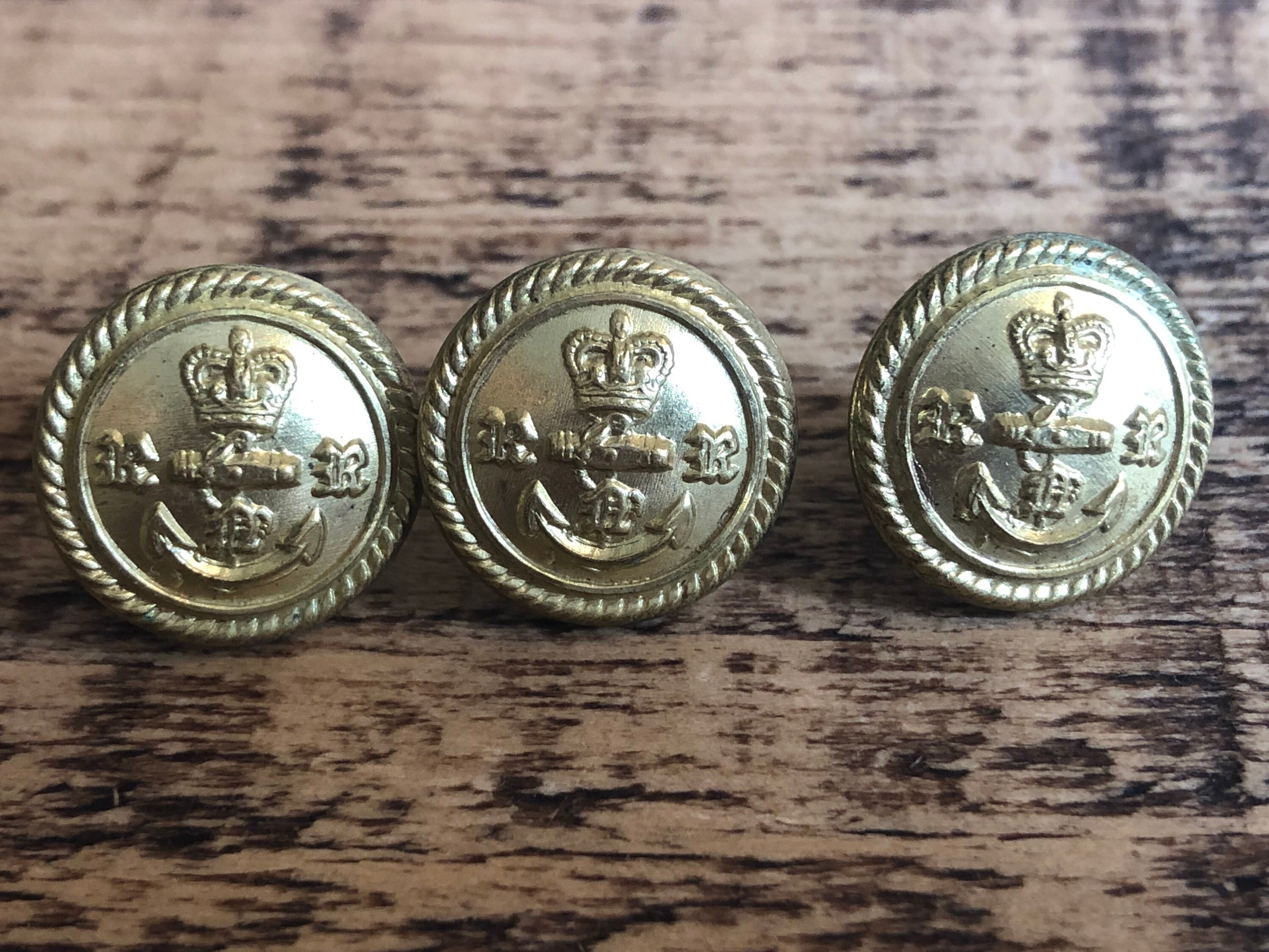 3 Vintage Matching Brass Merchant Navy Uniform Buttons All Etsy