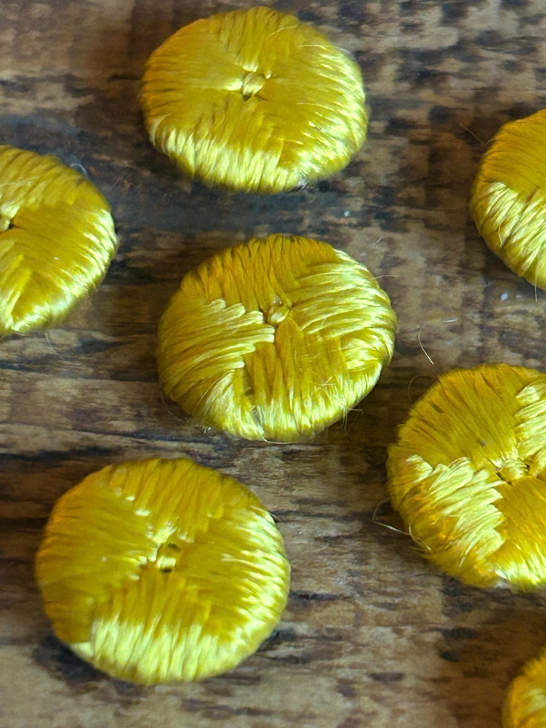 Vintage Hand-wrapped French Silk Thread Buttons – Set of 4 – Golden ...