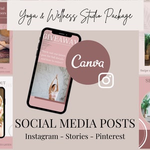 Social Media Canva Templates: 20 Posts & Stories for Yoga and Wellness Studios