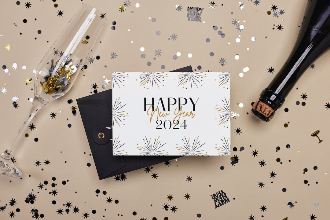 Printable Happy New Year 2024 Card New Year Card Download New Year Card