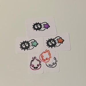 Soot Sprite Block Print & Calcifer Mini Block Print | Mini Studio Ghibli Block Prints | Soot Sprite Block Print | Studio Ghibli Fan Art