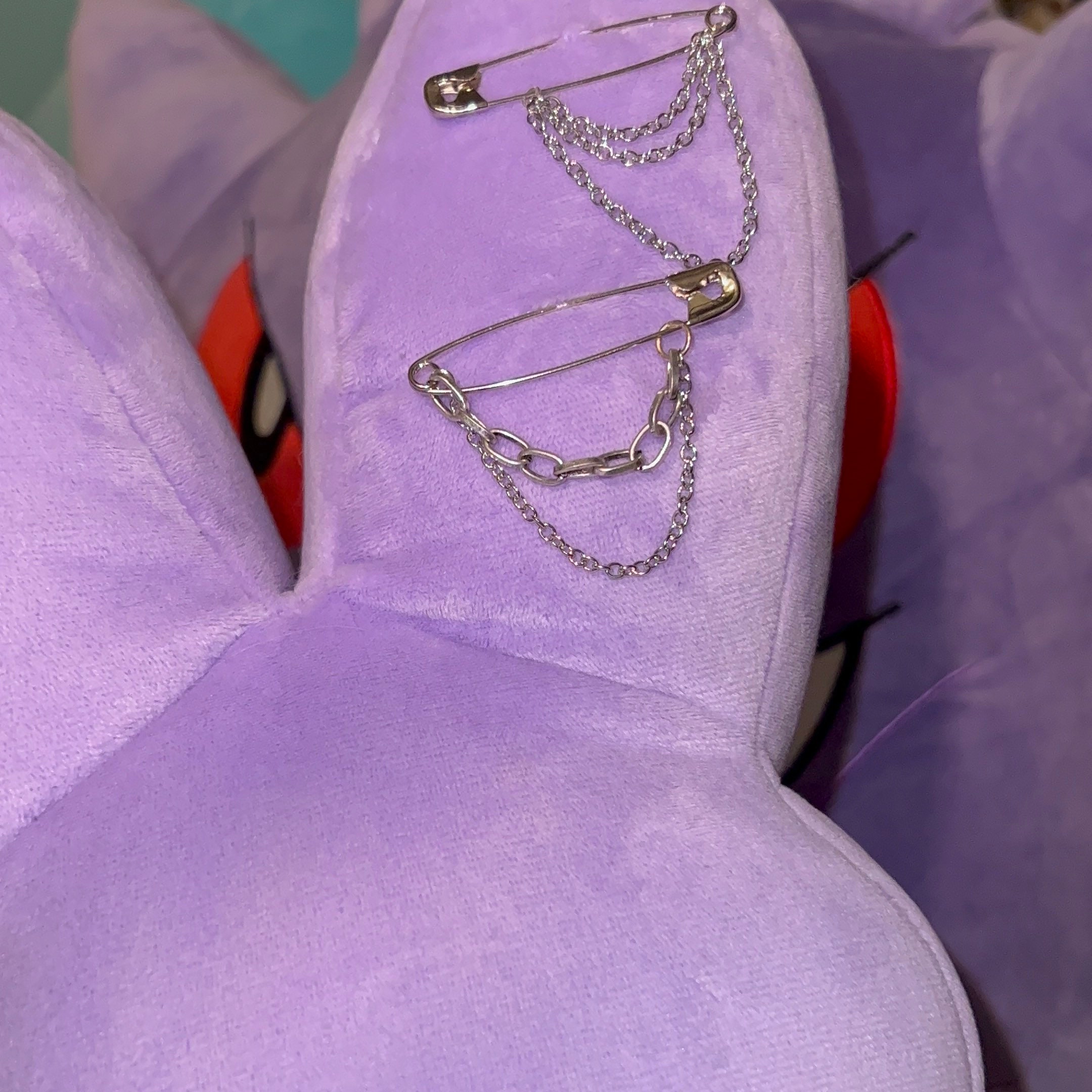 Draped Chain Safety Pin Brooch Safety Pin Charm Safety Pin Etsy