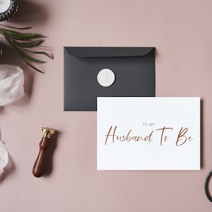 BRIDGET / Día moderno de la tarjeta de boda, Para mi esposo, Marido para ser nota, Para mi novio, Tarjeta de notas de boda doblada, Descarga de plantilla editable