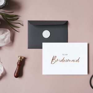 BRIDGET | Carte de demoiselle d'honneur moderne, à ma demoiselle d'honneur, le jour de mon mariage, note de demoiselle d'honneur, carte de correspondance pliée, téléchargement de modèle modifiable