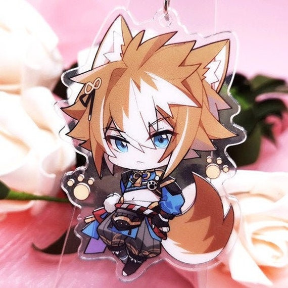 Genshin Impact Gorou Chibi Character Figure Acrylic Keychain Etsy Ireland