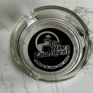 Tom Ham&#39;s Lighthouse Ashtray - Cool 1970s Vintage Glass Ashtray Tobacciana Ashtray San Diego Souvenir Ashtray Vintage Souvenir Glass Ashtray