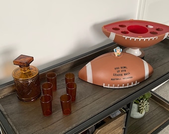 Football Decanter Set - Vintage Decanter Pro Bowl LT 1773 League Ball Football Decanter Whiskey Decanter Scotch Decanter Sports Barware