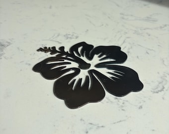 Metal Hibiscus Flower Decor - Vintage 2000s Flower Decor Kitchen Trivet Cute Hawaiian Floral 2000's Themed Kitchen Decor Y2K Apartment Decor