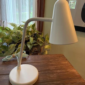 Vintage White Ikea LED Desk Lamp - Small Retro Apartment Lamp Dorm Lamp Small White Lamp Small Lamp Discontinued Ikea Lighting Home Decor