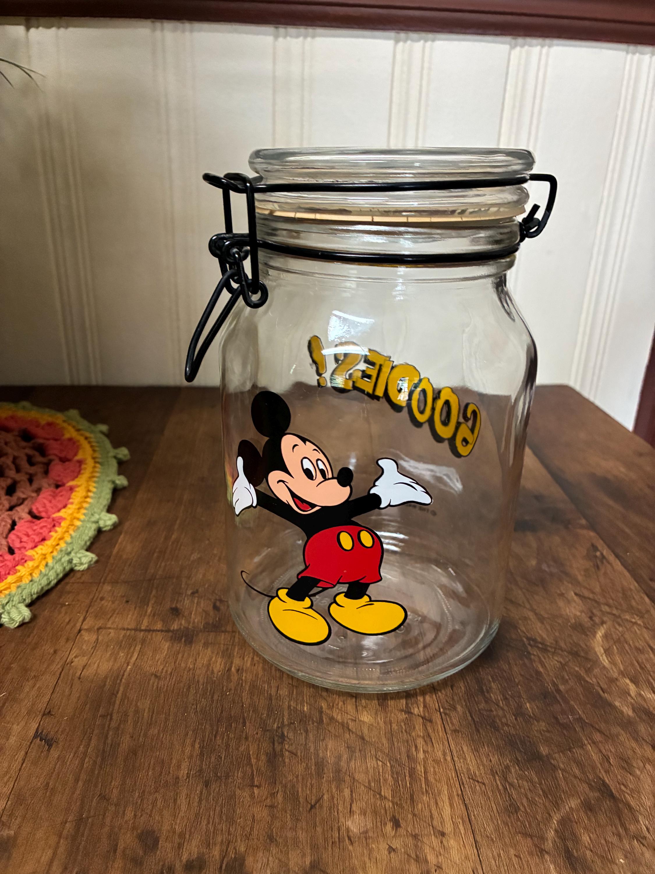 Vintage Mickey Mouse Glass Jar - Etsy