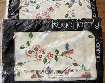 Vintage Cannon Royal Family Sheet- Twin Fitted Bottom Sheet