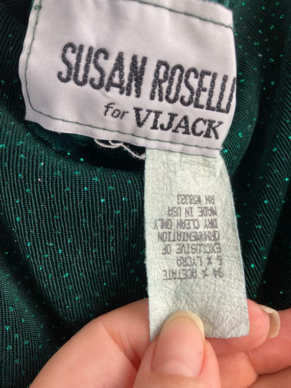 Emerald Green Susan Roselli Gown - Sparkly Sleeve… - image 4