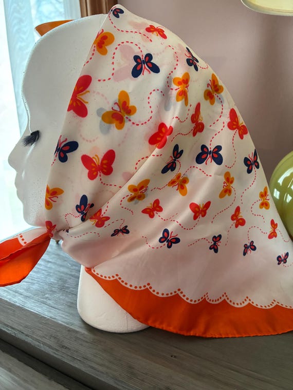 Vintage Butterfly Scarf- Hair Fashion Accessory Neck Scarf