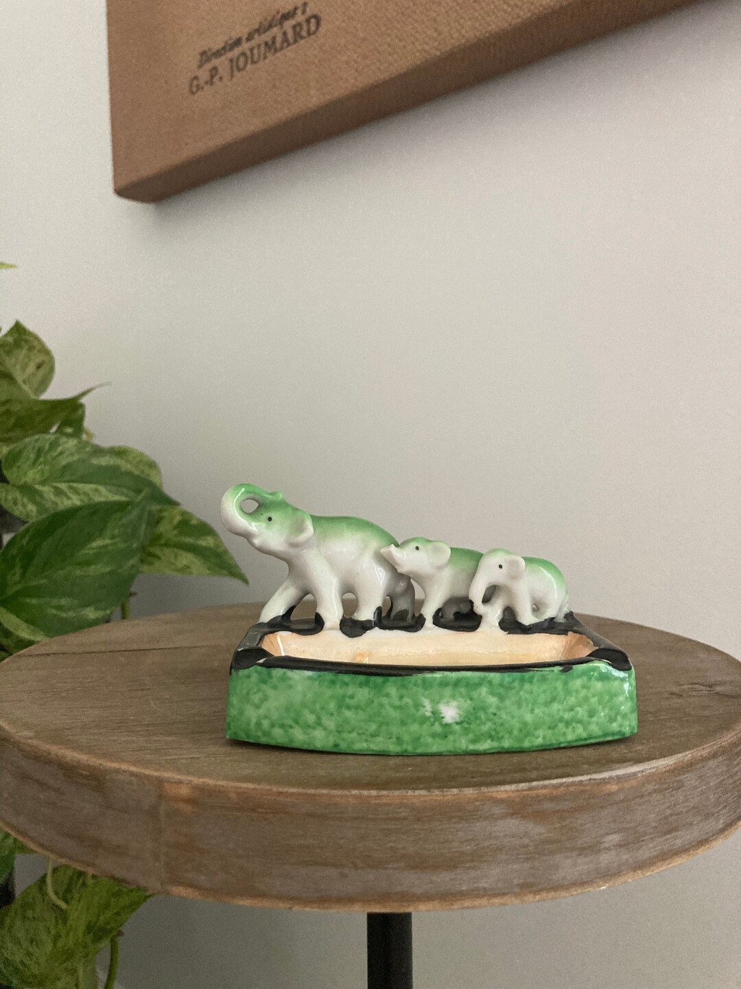 Ceramic Elephant Ashtray Small Vintage Ashtray Ceramic Elephant Decor
