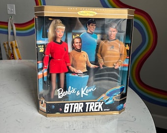 30th Anniversary Star Trek Barbie and Ken Gift Set - 90s Barbie Collectible Barbie 1996 Vintage Barbie Dolls Collectible Barbie Dolls