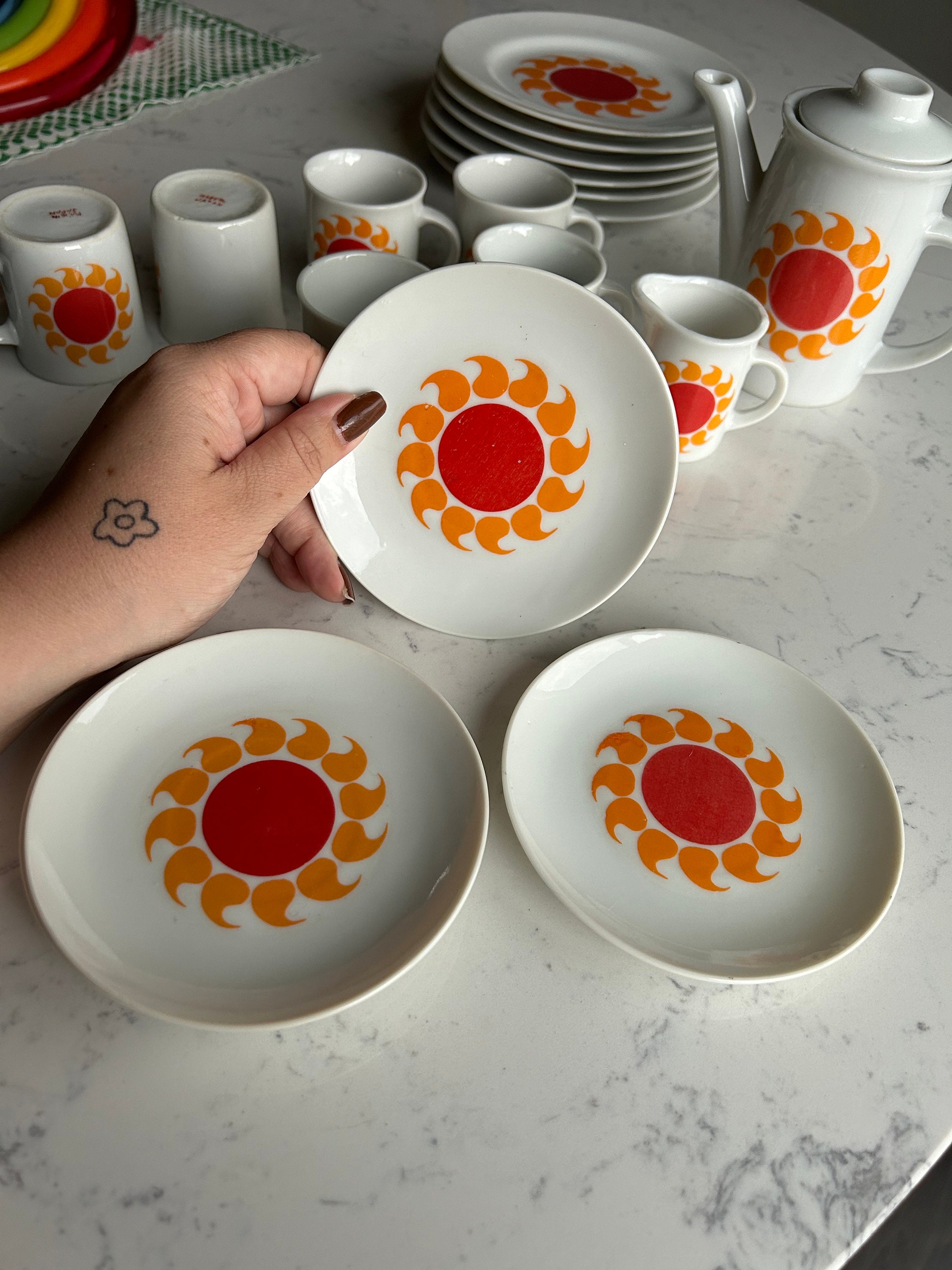 Vintage Japan Sun Small Tea Set - 19 Piece Japan Sun Teapot Small