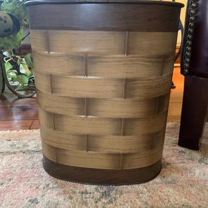Vintage Metal Waste Basket - Basketweave Design Vintage Trash Bin Vintage Weibro Corp Chicago Metal Trash Can Office Trash Can Bin