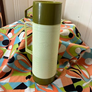 Vintage Aladdin Dura-Clad Thermos- 1960s Hot Cold Beverage Keeper Insulated Retro Vintage Picnic Camping Beverage Travel