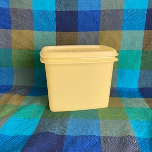 Yellow Tupperware Food Storage 1243-1 - Vintage Plastic Food Storage Rectangular Fridge Pantry Organizer Snack Keeper