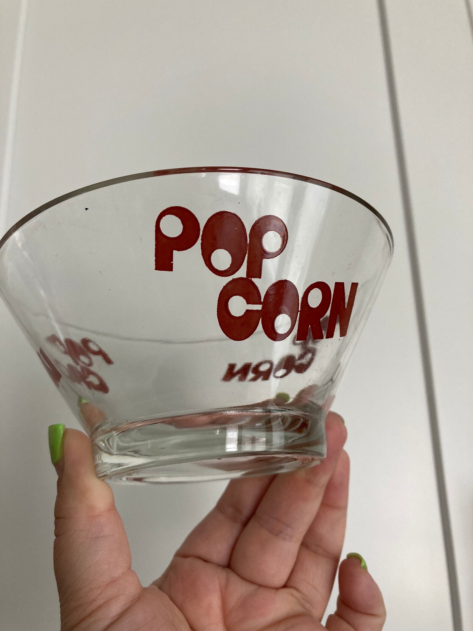 Vintage Wheaton Glass Popcorn Bowl Set Red Popcorn Bowl Etsy