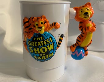 Circus Tiger On A Ball 3D Mug- Ringling Bros. And Barnum & Bailey Circus Mug Super 3-D Mug The Greatest Show On Earth Souvenir Mug