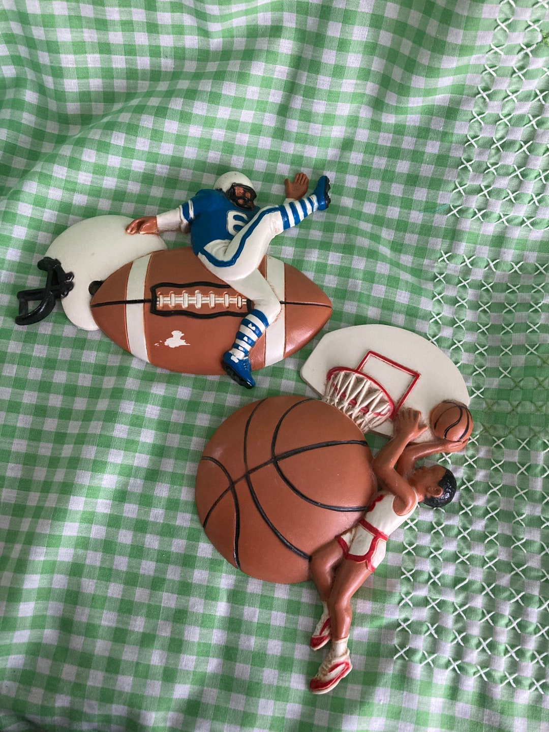 Set of 2 Vintage Sports Wall Hanging Decor 90s Football Etsy