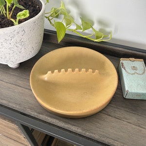 Large Vintage Porcelain Ashtray - Hyalyn Ceramic Ashtray Midcentury Ashtray Vintage Ceramic Ashtray Large Vintage Ashtray Cork Bottom