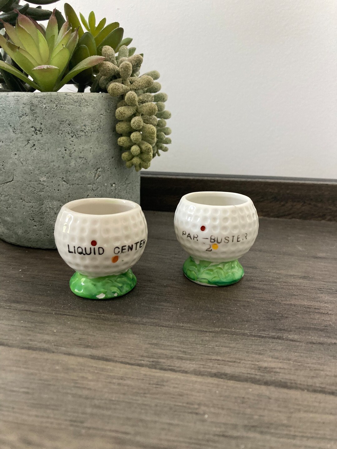 Vintage Golf Ball Shot Glasses Rare Set of 2 Golf Shot Etsy