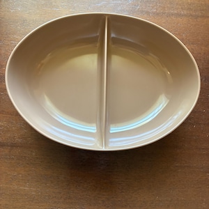 Vintage Melamine Divided Dish - MCM Whispering Wheat Brown Divided Dish Serving Bowl Chip Dip Plastic Retro Dish Bowl Melamine Melmac Dish