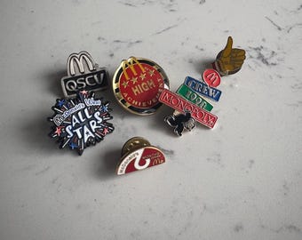 Vintage McDonald's Pins - Vintage McDonald's Employee Pins Fast Food Collectible Pins Vintage Pinback Pins Vintage Accessory