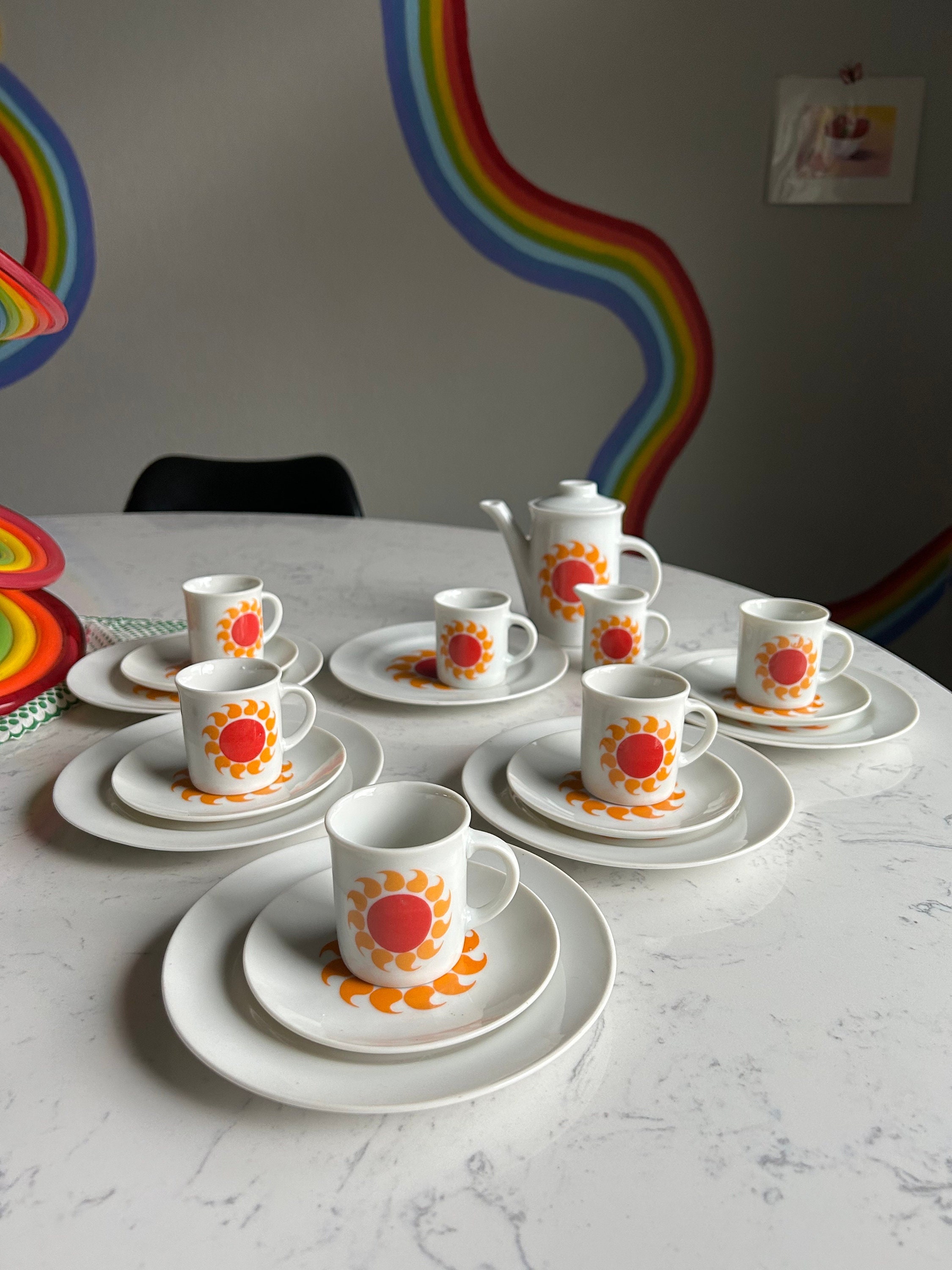 Vintage Japan Sun Small Tea Set - 19 Piece Japan Sun Teapot Small