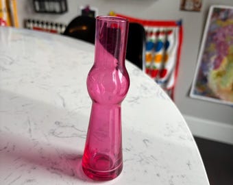 Tiny Pink Vase - Cute Vintage Ikea Glass Bud Vase Mini Pink Bud Vase Contemporary Bud Vase Bubble Modern Vase Single Stem Small Bouquet Vase