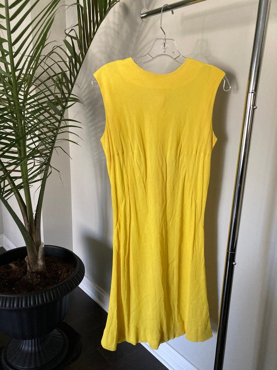 Vintage Yellow Mesh Tank Dress - Flirty Bright Yel